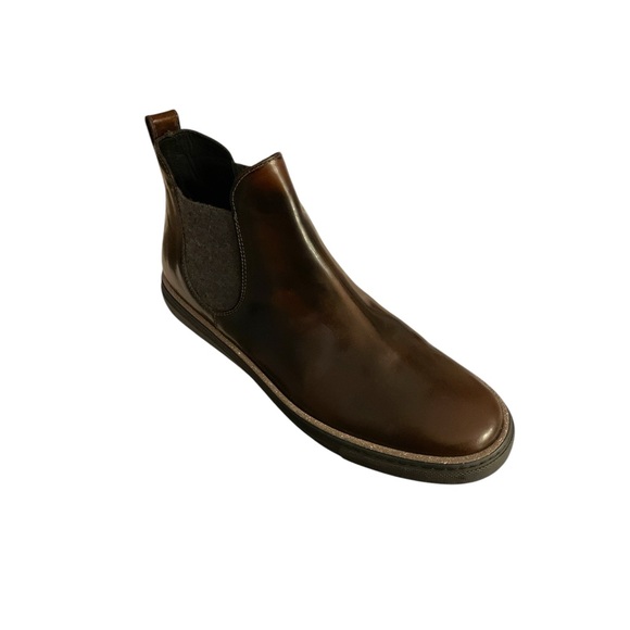 BRUNELLO CUCINELLI Monili Brown Leather Crystal Chelsea Boots - Picture 5 of 10